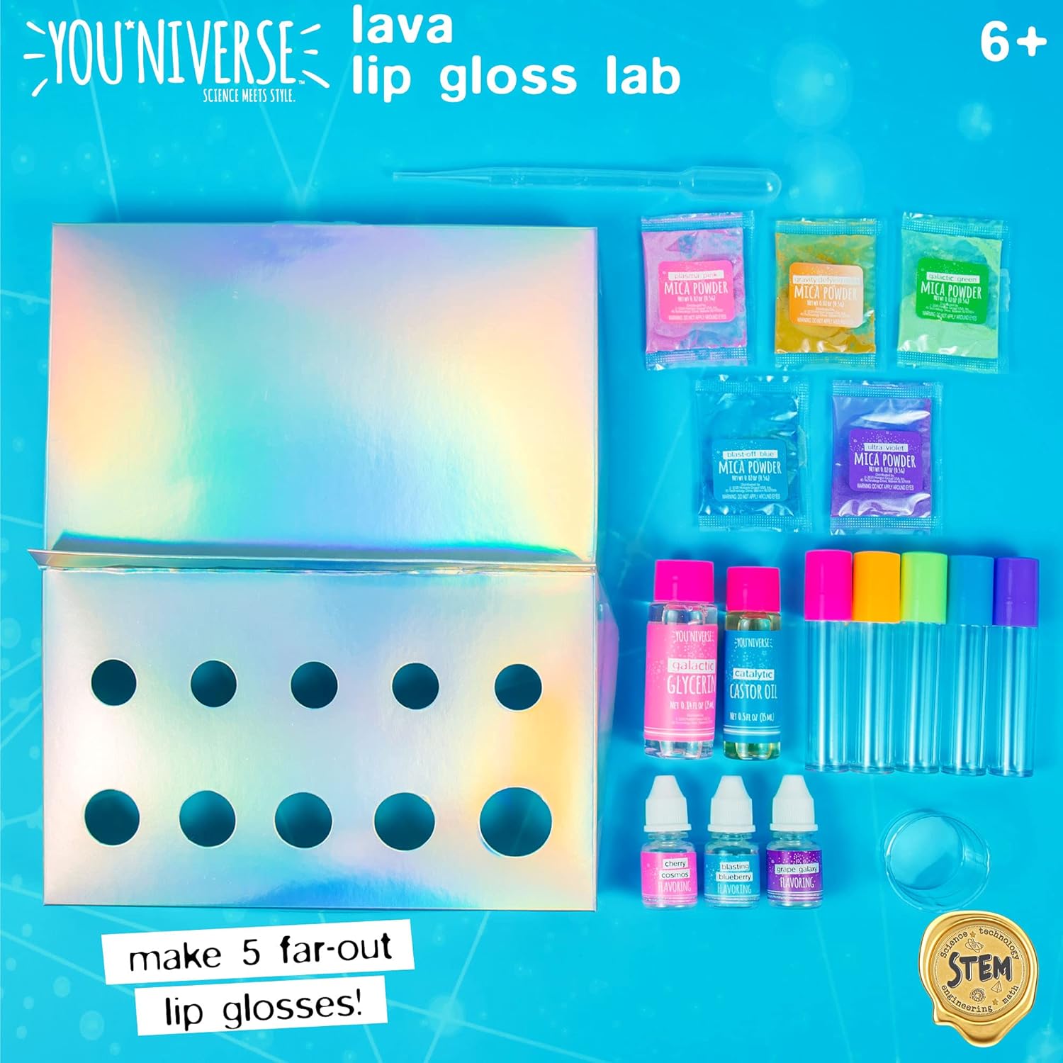 Just My Style You*niverse Lava Lip Gloss Lab, At-Home STEM Kits For Kids Age 6 And Up, Makeup Kits, DIY Lip Gloss, Activities for Birthday Parties, Sleepovers : Beauty & Personal Care