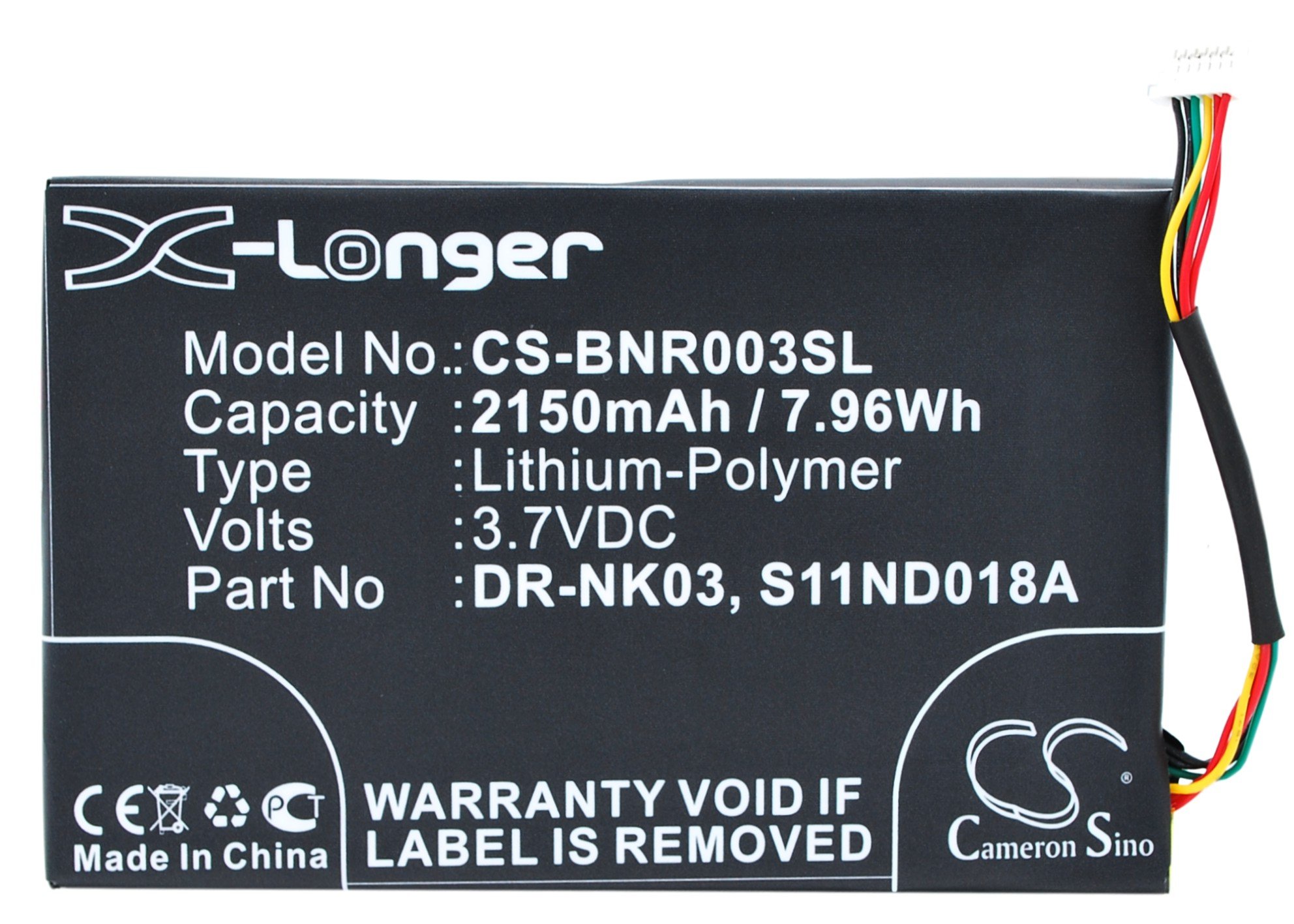 2150mAh Bateria kompatybilny z Barnes and Noble BNRV300, Nook Simple Touch, Simple Touch 6-inch - DR-NK03, MLP305787, S11ND018A
