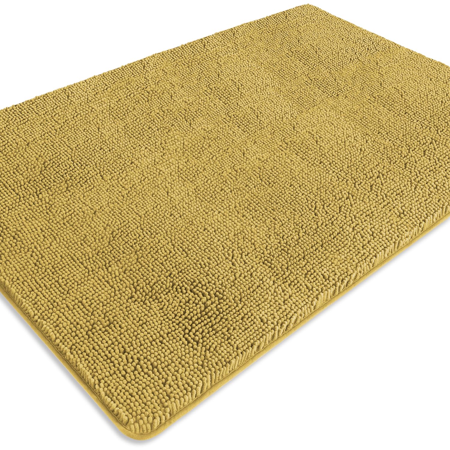 PureSwan Bathroom Runner Rug 40 x 60 Inch – Extra Large Long Bath Mat | Absorbent and Washable Thick Chenille Bath Rug Non-Slip Runner Rug for Bathroom, Shower, Sink(Mustard)