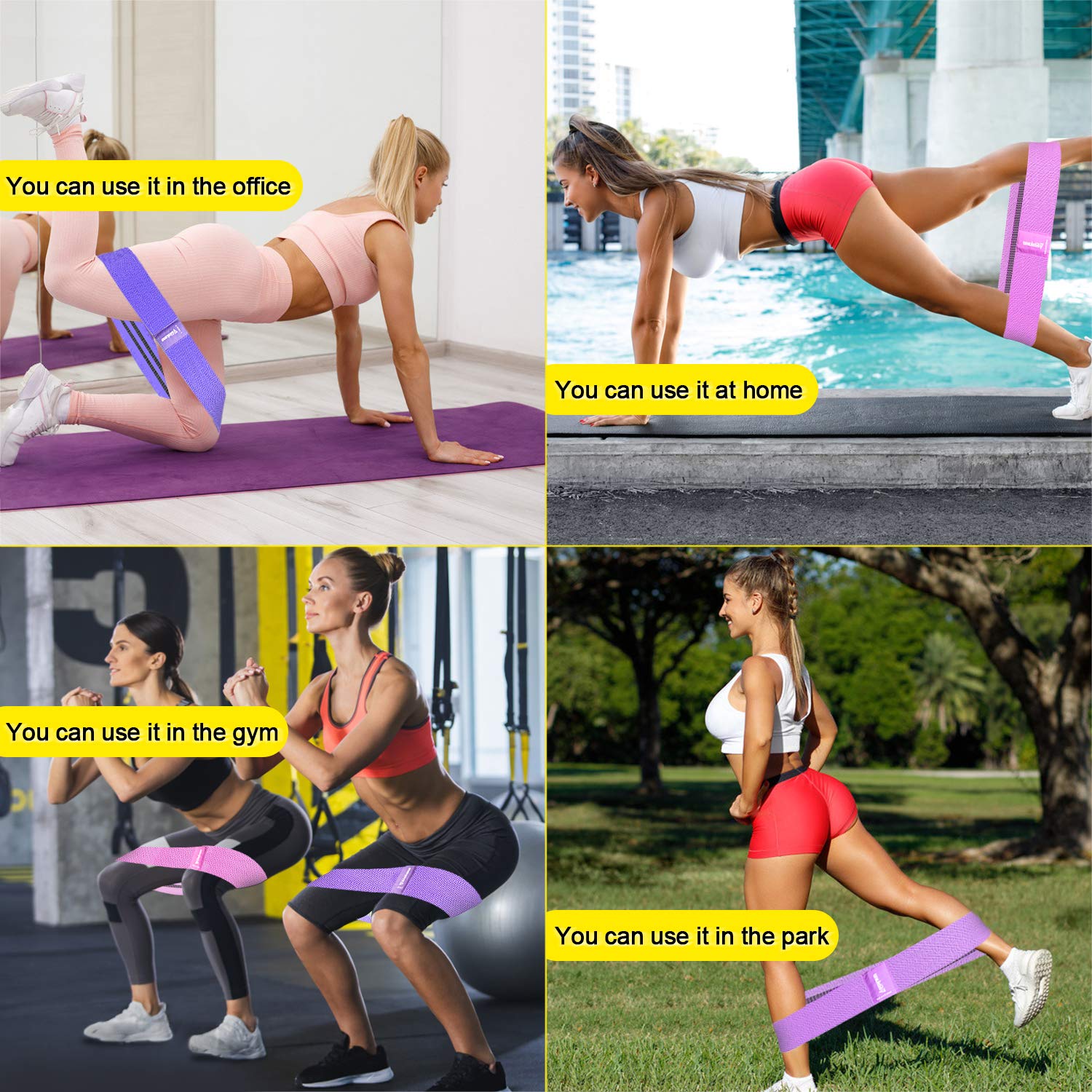 Lot De Bandes De Résistance Portables Pour Jambes Et Hanches – 3