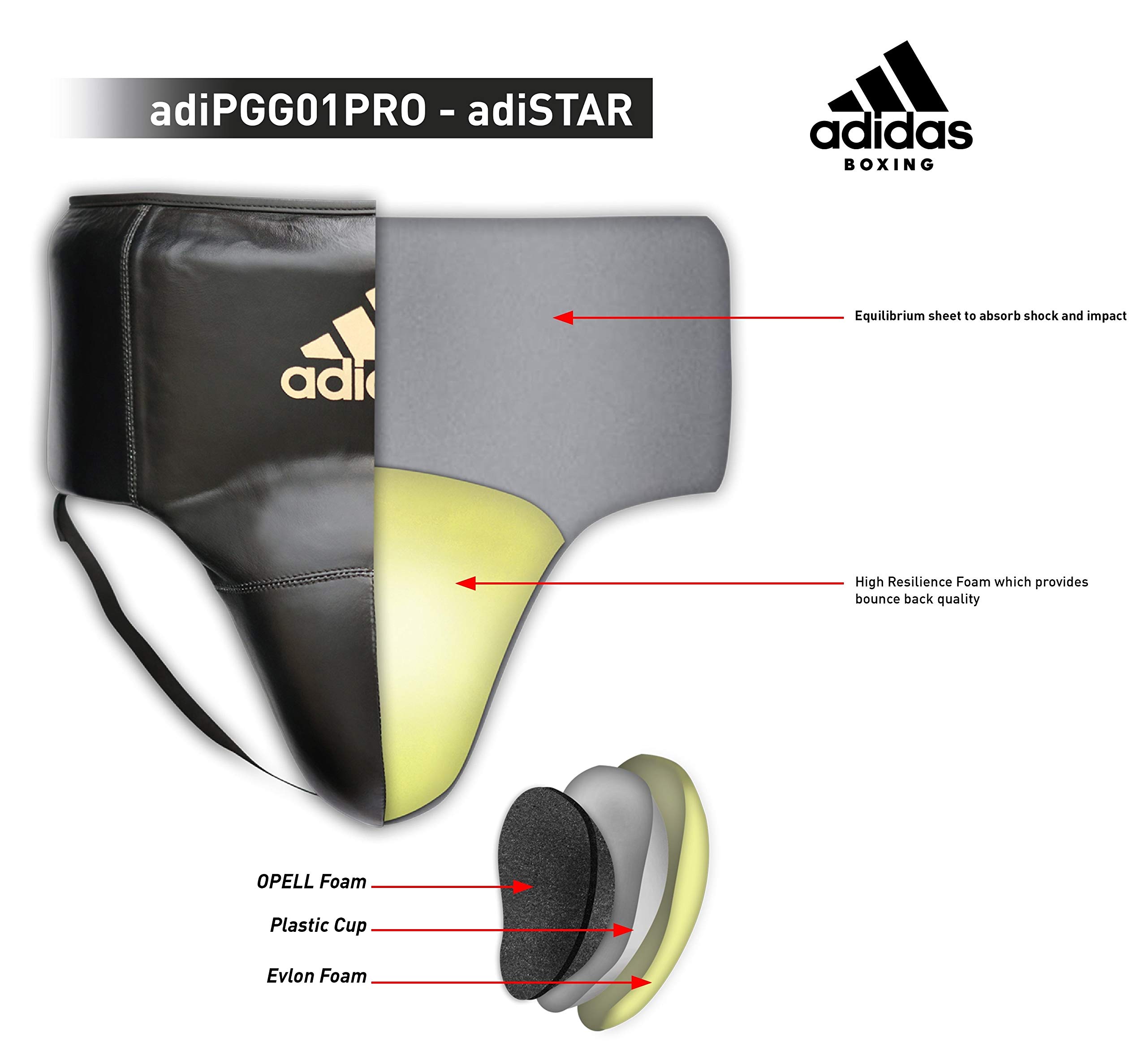 adidas Adistar Pro Guardia inguinale da uomo, protezione inguinale