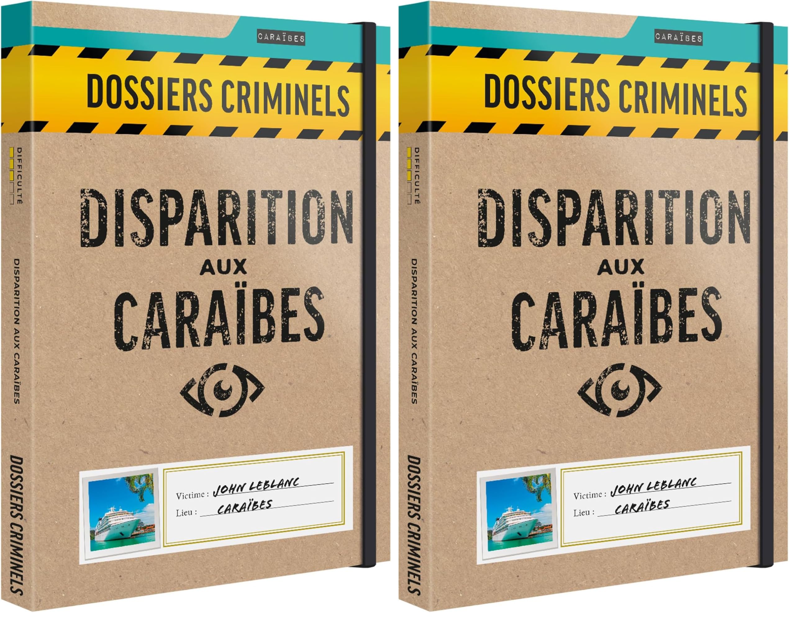 Platonia Games Dossiers Criminels - Disparition Aux Caraïbes : John Leblanc Est Porté Disparu - Jeu de Societe Escape Game - Jeu d’Enquête Immersif et Collaboratif, 1-6 Joueurs (Lot de 2)
