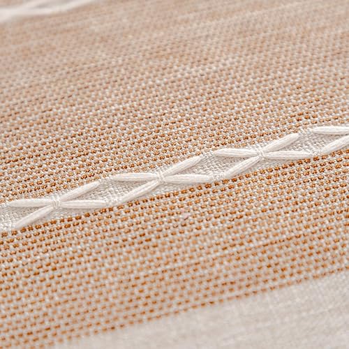 Miniatura 9 de Mantel redondo pequeño rústico, color café claro, lino y algodón, grande, de arpillera pesada, para mesita de noche, cocina, comedor, fiesta,