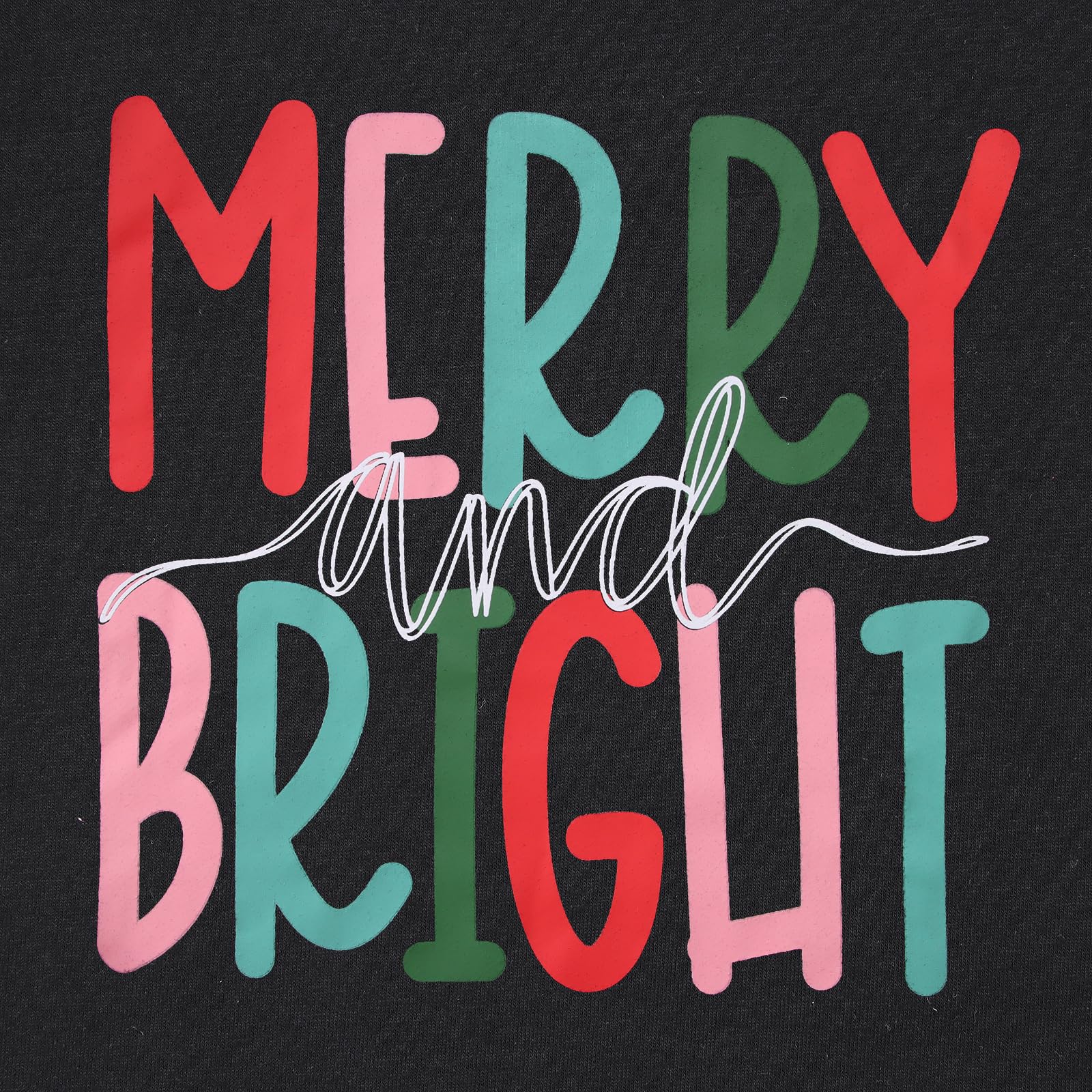MODNTOGA Felpa girocollo Merry and Bright per bambini con scritta "Merry and Bright" (lingua italiana non garantita)