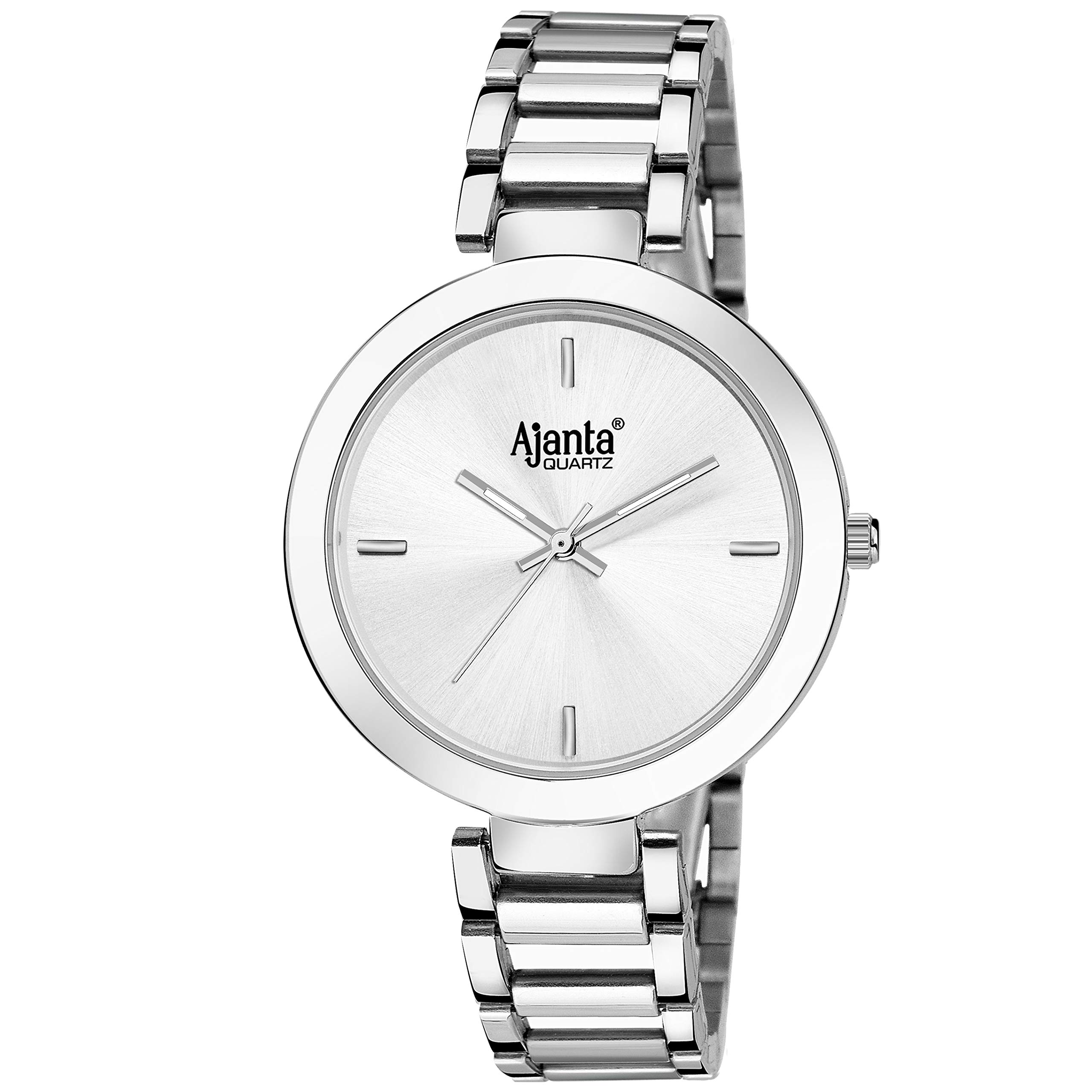 Ajanta Quartz Orologio analogico da donna casual, AWC043MSL, argento, Orologi al quarzo