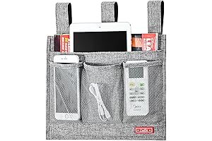 Bed Rail Organizer & Bedside Caddy with 4 Pockets for College Dorm,...