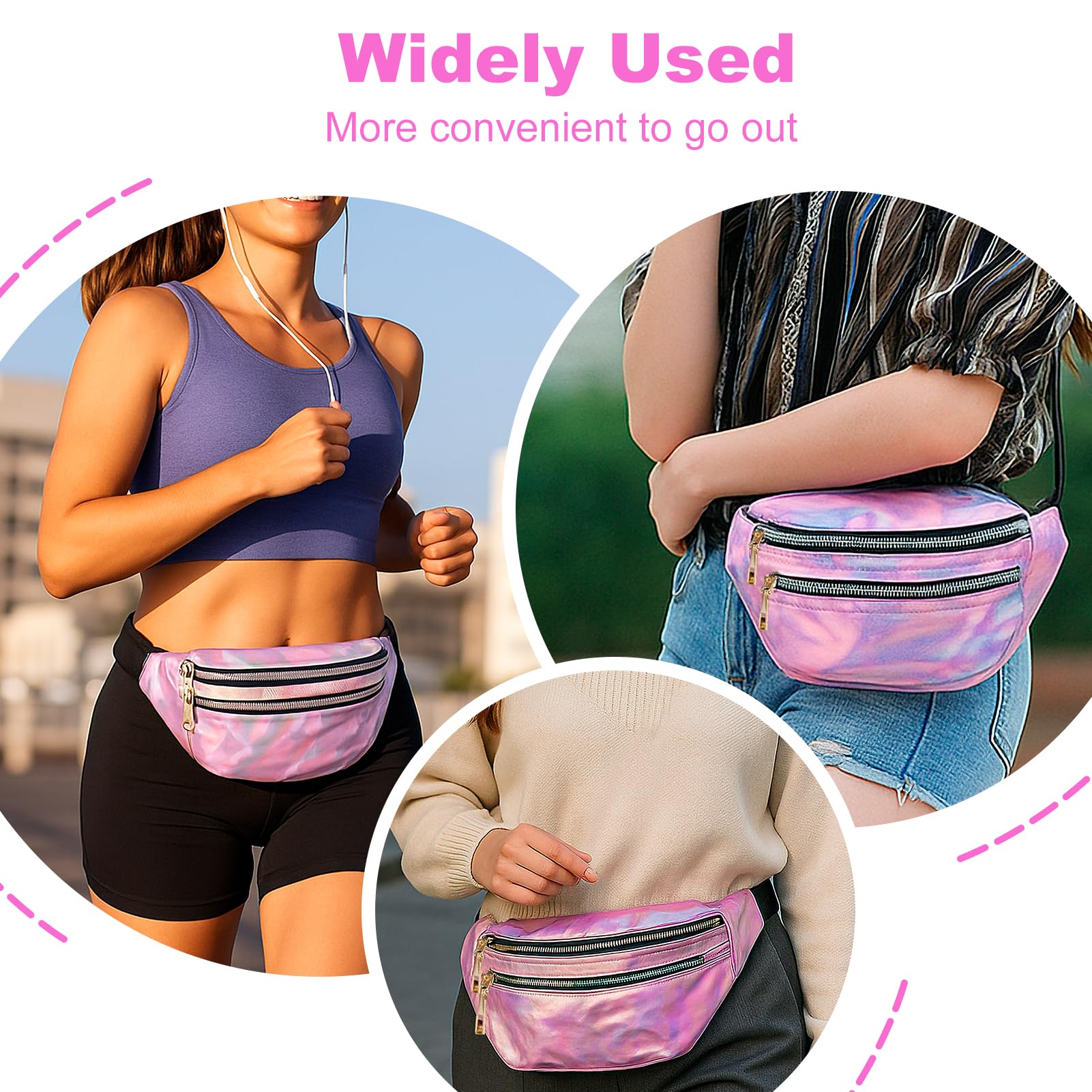 Banane Annee 90, Banane Paillette Femme, Sac Bananes Femme Annee 80, Bauchtasche Damen Festival, Festival Tasche, Sac Bananes Métallique Tendance, pour Le Sport et Les Voyages (Violet)