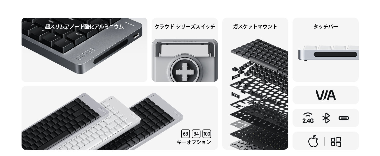 Amazon | Flow2 ロープロファイル 84キー メカニカルキーボード - Void