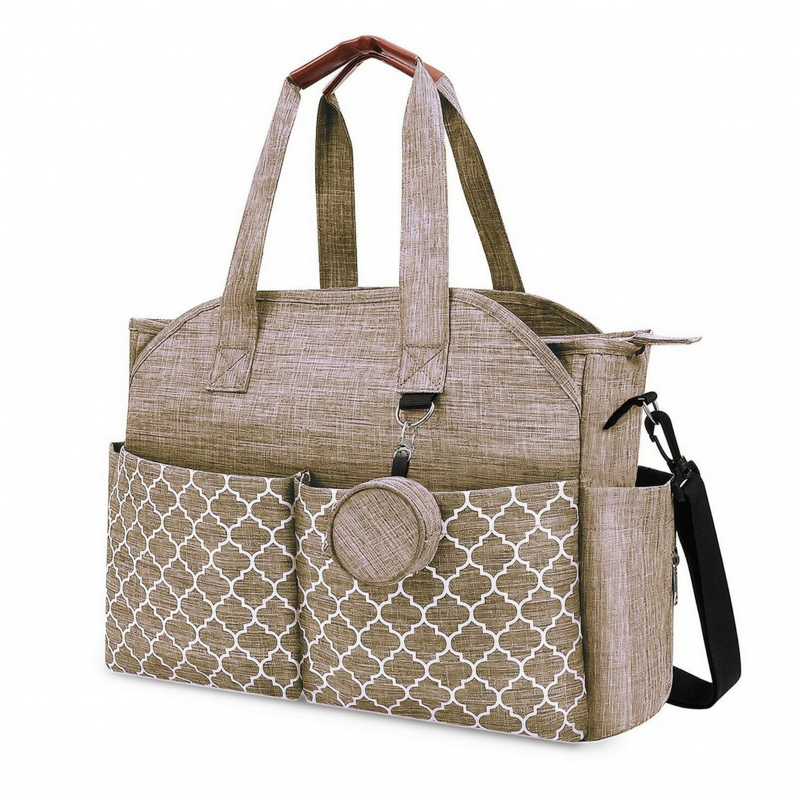 B Baosity Bolso Pañales Poliésr Portátil amplio, Bolso Pañales con Portachupe smontable, Ligera, para Guarría,