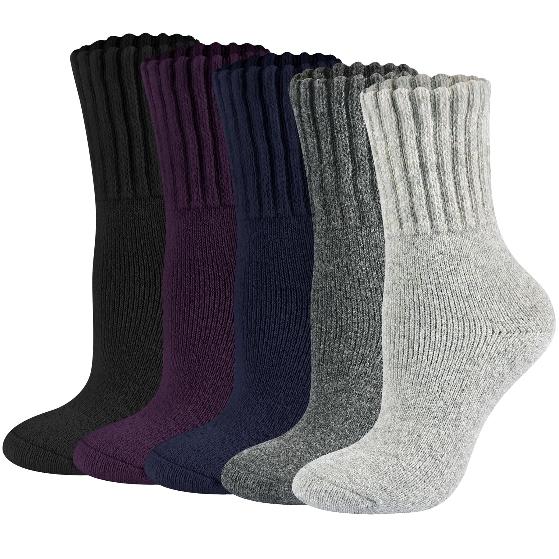Boot Socks for Women Thermal Warm Socks for Men Winter Thick Hiking Crew Sock Women Youth 3/5 Pairs 5-10