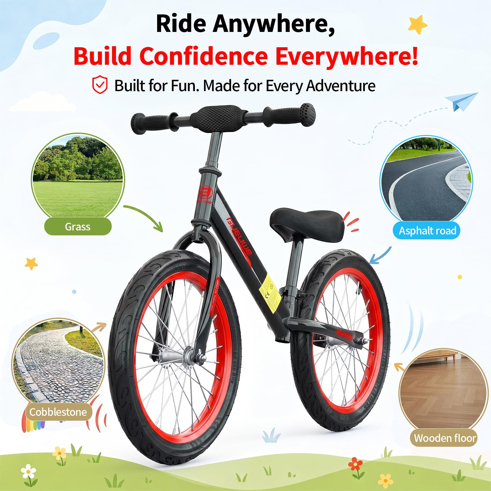 Amazon.co.jp: 16インチ キックバイク 子供自転車 高さ調整可能 360