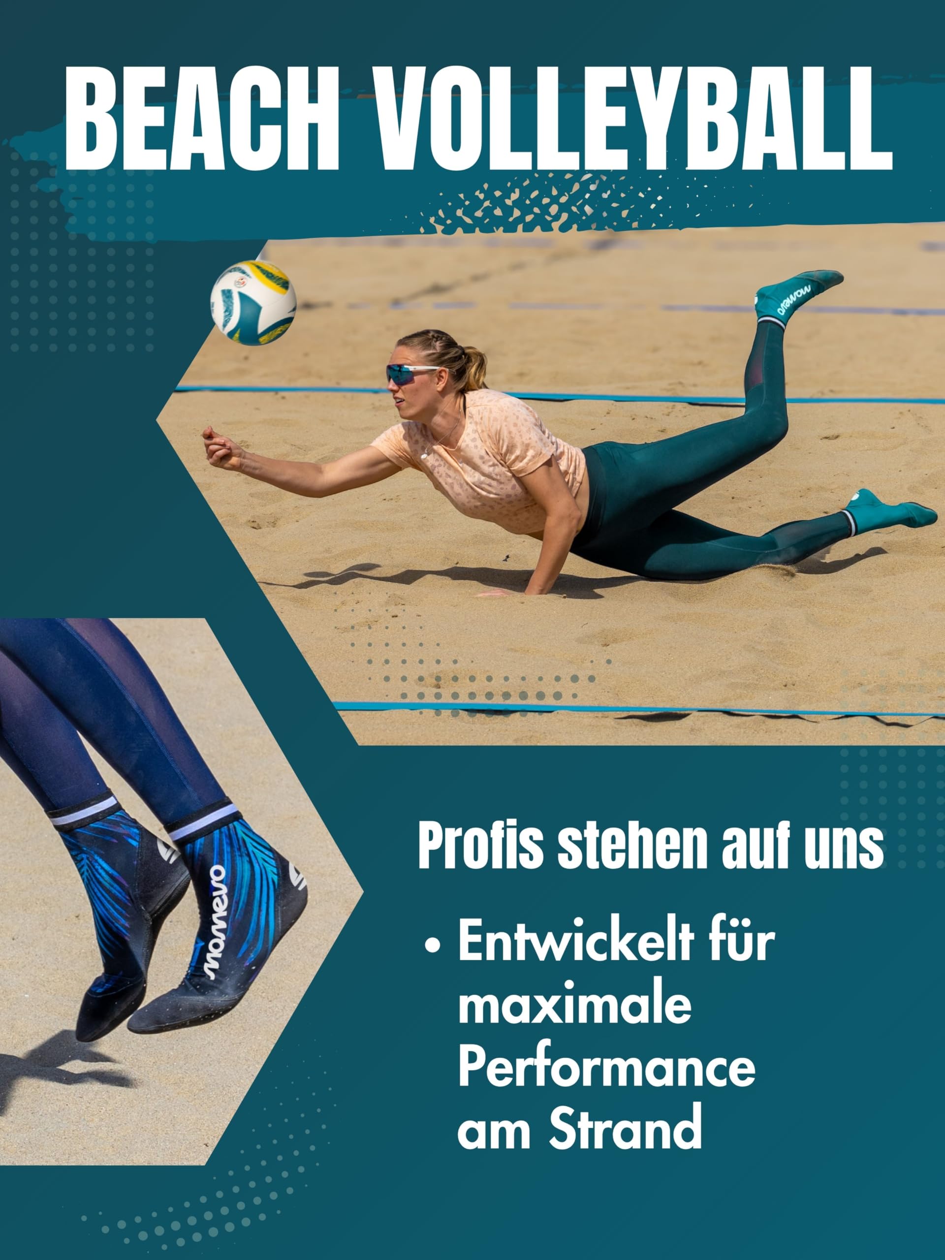 Beachmates Beachvolleyball Socken - schützende Beachsocken aus Neopren und Elasthan - idealer Kälte und Hitzeschutz