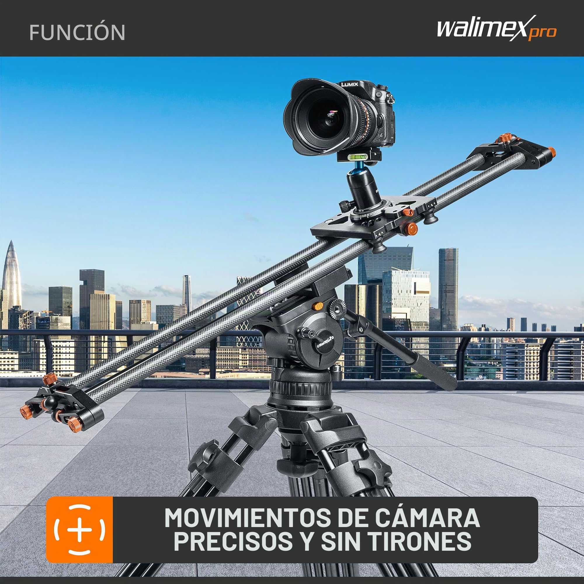 Walimex Pro Carbon Follow Focus Parallax Slider 12 Negro/Naranja