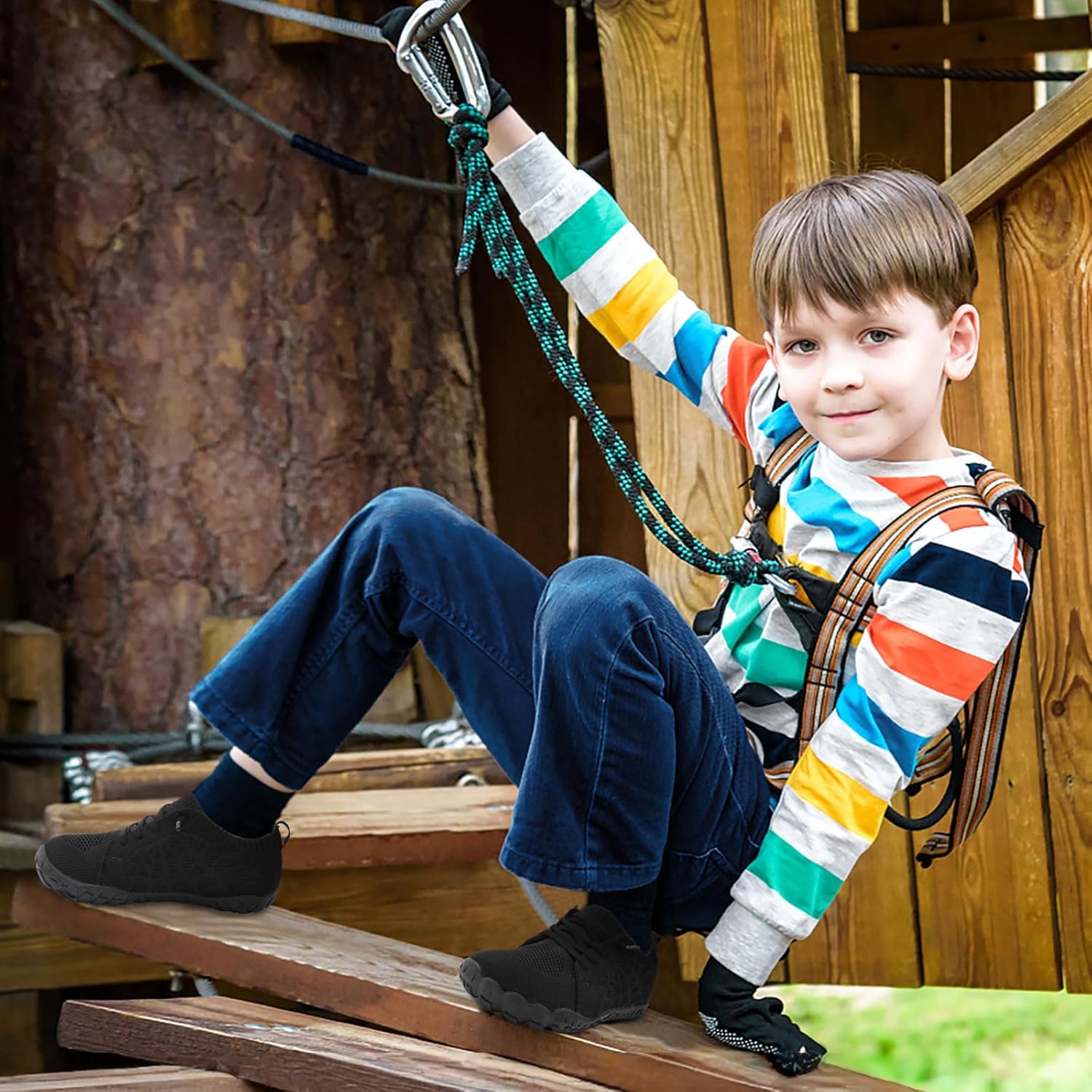 JOINFREE Kids Barefoot Shoes Boys Girls Wide Slip On Shoes Big Kids Breathable Hiking Sneakers Zero Drop Toddler Lightweight Walking Tennis Sneakers Indoor Outdoor - Image 2