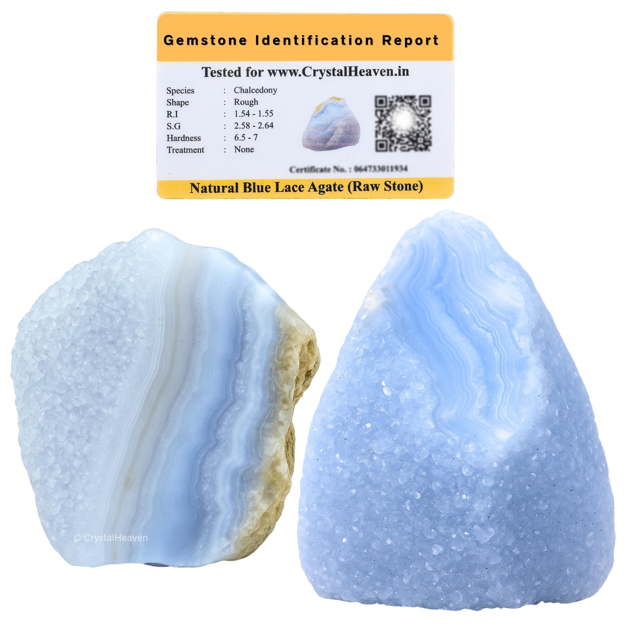 Sponsored Ad - Crystal Heaven Certified Blue Lace Agate Crystal Healing Rough Stone, Natural Raw Crystals for Manifestation, Meditation and Reiki Healing (2 Pieces)