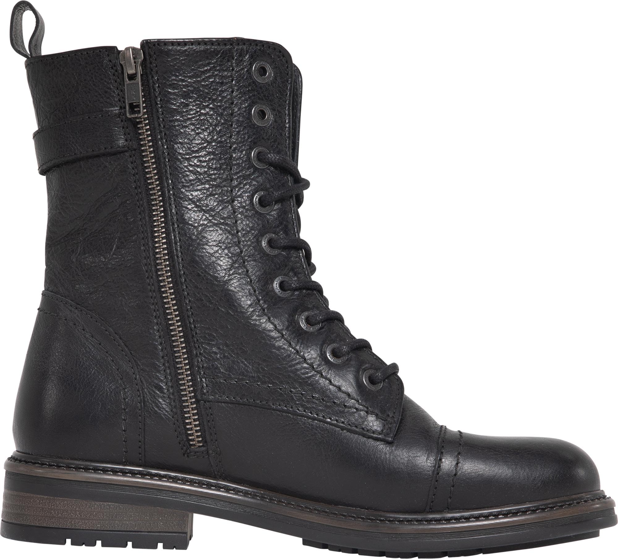 John Doe - Jackie Damen High Heel Motorradstiefel Schwarz Schwarz 39 | Leder