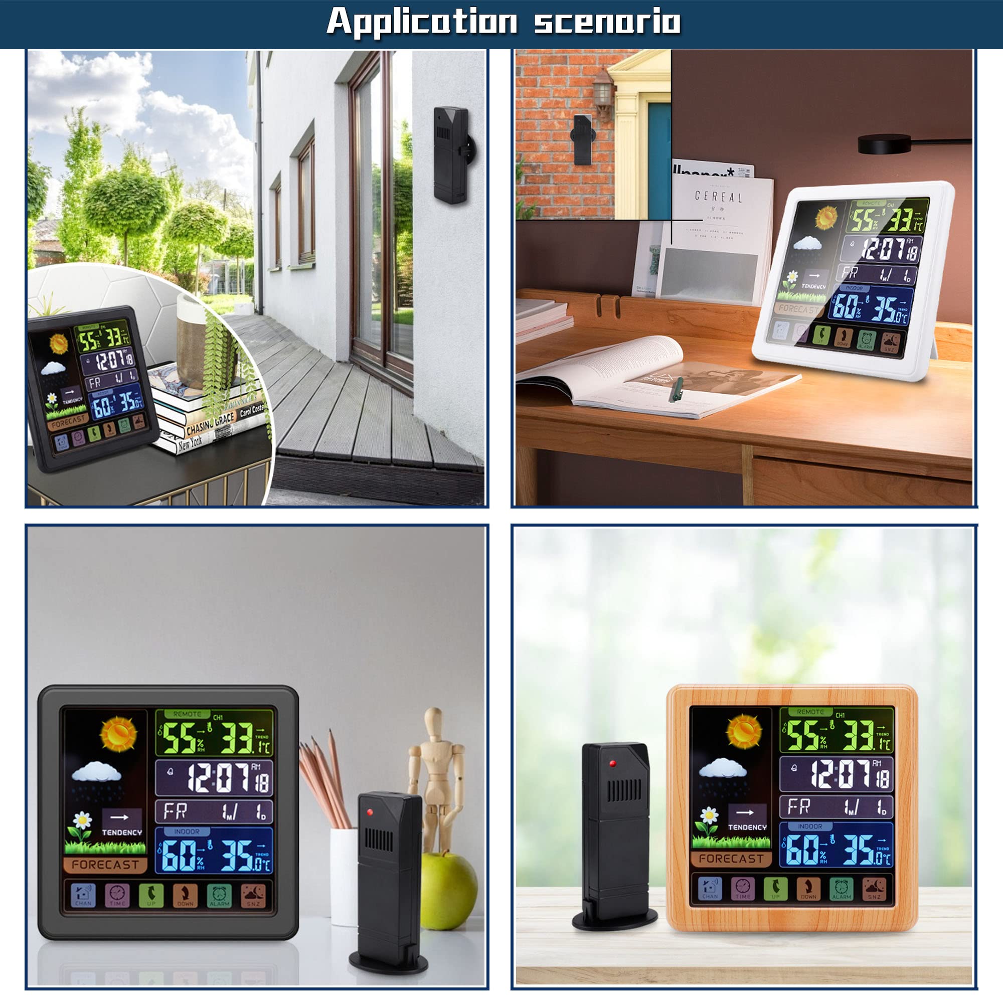 Amazon.co.jp: ワイヤレスタッチスクリーン気象時計-シンプルな気象