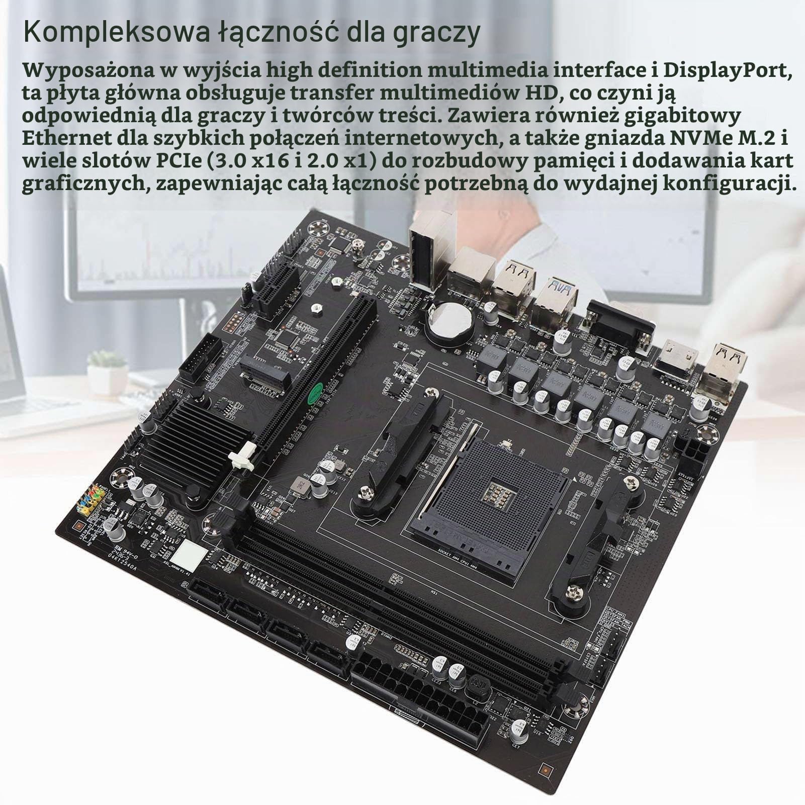 Komputerowa Płyta Główna, AM4 Gniazdo M ATX B450 Gaming Board z DDR4 RAM, dla Procesorów Ryzen 1 do 5.