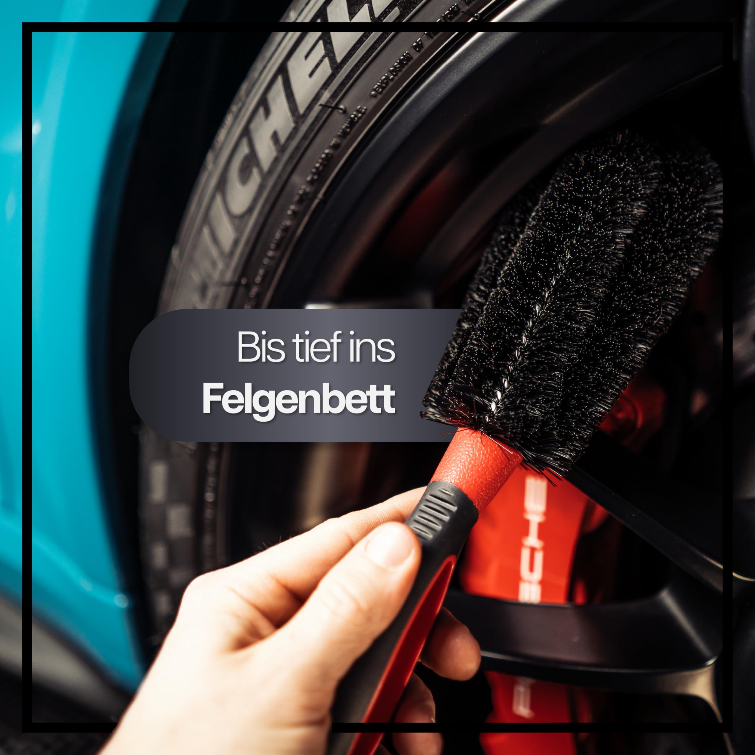 Autopflege Felgen Reinigungsset | Tuga Alu Teufel Spezial Felgenreiniger Gel 1l + Felgenbürste | Alufelgen Reiniger Set mit Bürste zur effizienten Auto Felgenpflege