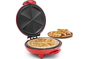 Elite Gourmet EQD-413 Electric Non-Stick 8" Quesadilla Maker, Easy-Slice 6-Wedge, Grilled Cheese...