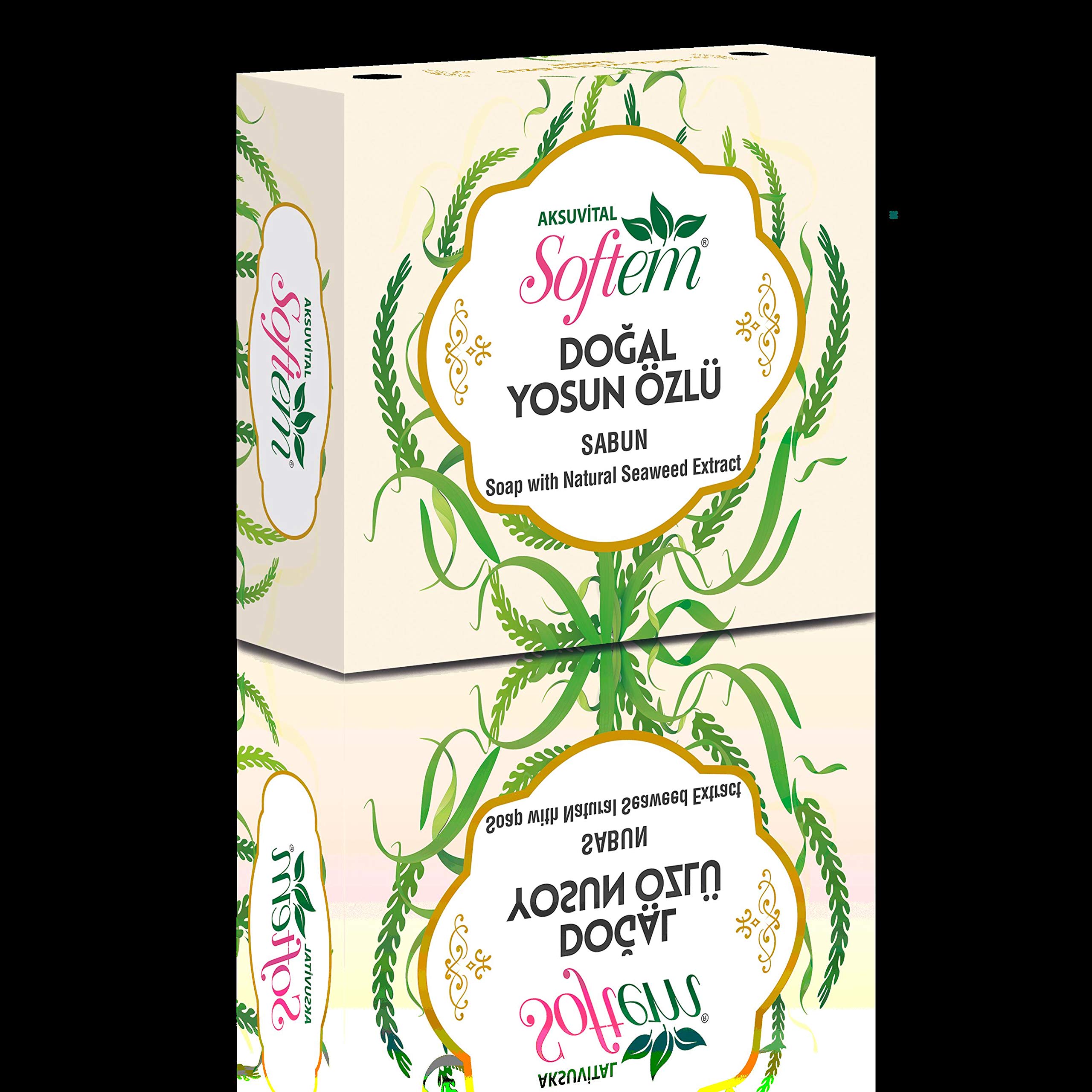 Softem Doğal Yosun Özlü Sabun 130G | Sıkılaştırıcı ve Arındırıcı Etki | Yosun Mineralli Sabun | Paraben ve Renklendirici İçermez, Doğal Bakım, Cilt Sıkılaştırıcı