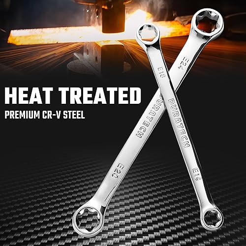 Miniatura 3 de DURATECH Juego de llaves E-Torx de 4 piezas, juego de llaves de extremo de caja doble, acero CR-V, incluyendo E6* E8, E10* E12, E14* E18 y E20* E24,