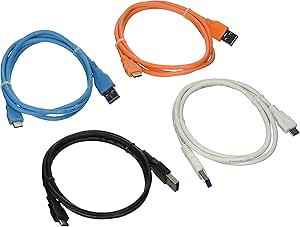 Orzly® Multi-Colour Value Pack of USB 2.0 Type C (USB-C) to Type A (USB-A) Cables (1M) for use with OnePlus 2, Nokia N1 Tablet, Lenovo Zuk Z1, and Other Type-C Supported Smartphones &amp; Tablets