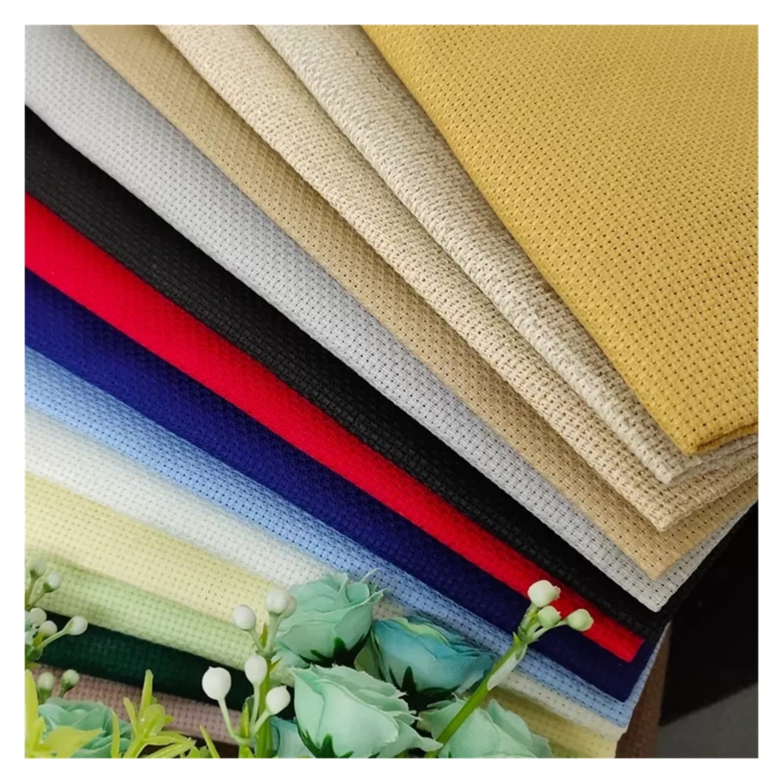 Toile Point De Croix 32CT/28CT/25CT/22CT/18CT/16CT/14CT Broderie Tissu Aida Tissu Toile (Color : 22CT, Size : 50x50 Cm