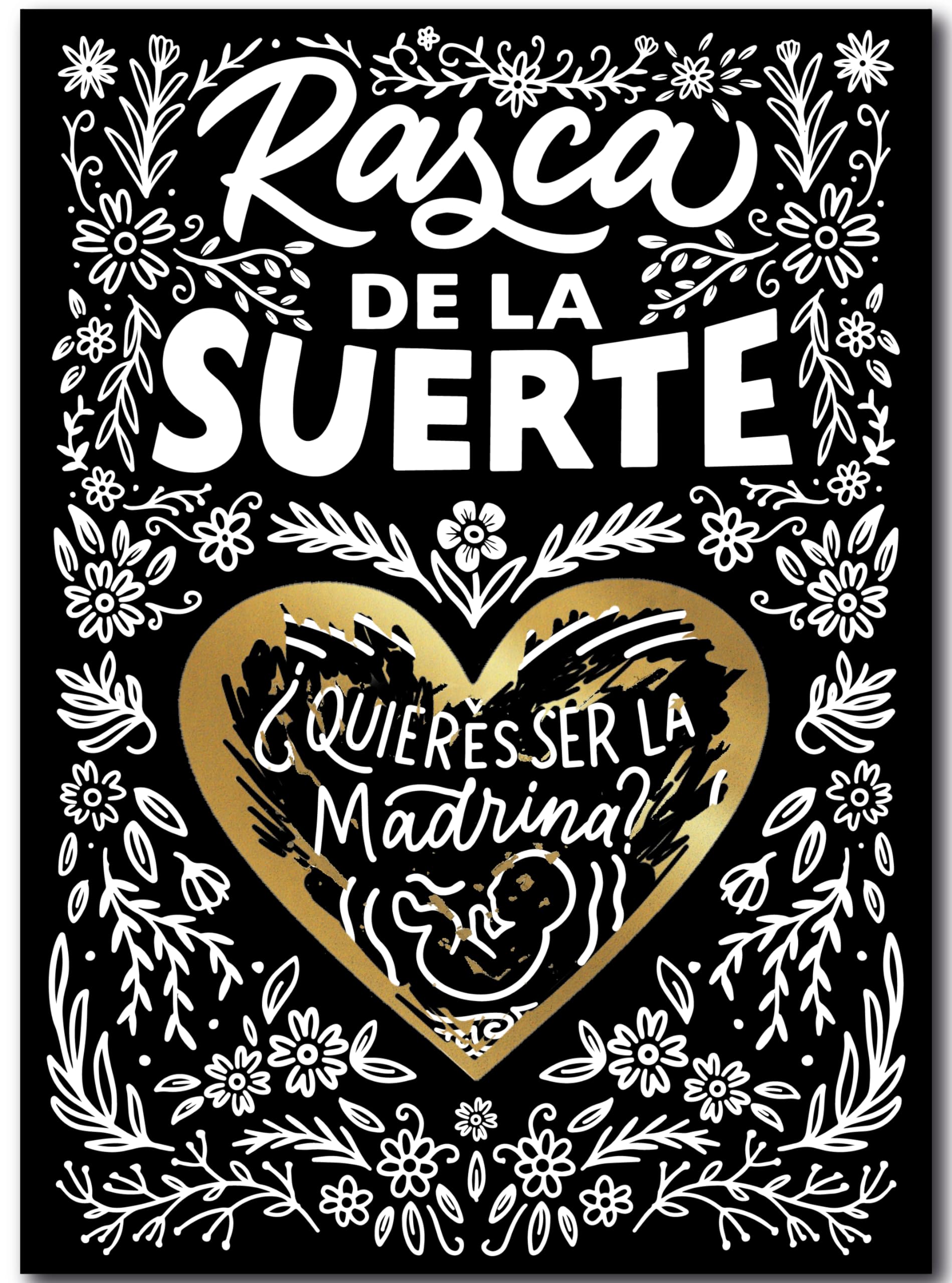 Sensation Print Quieres ser mi madrina | Tarjeta de rascar | Anunciar embarazo | Baby shower | Sorpresa