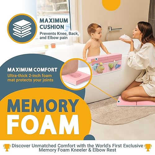 Miniatura 2 de Juego de almohadillas de espuma viscoelástica para rodillas y coderas, 2 pulgadas de grosor, resistente al agua, cojín esencial para el baño del