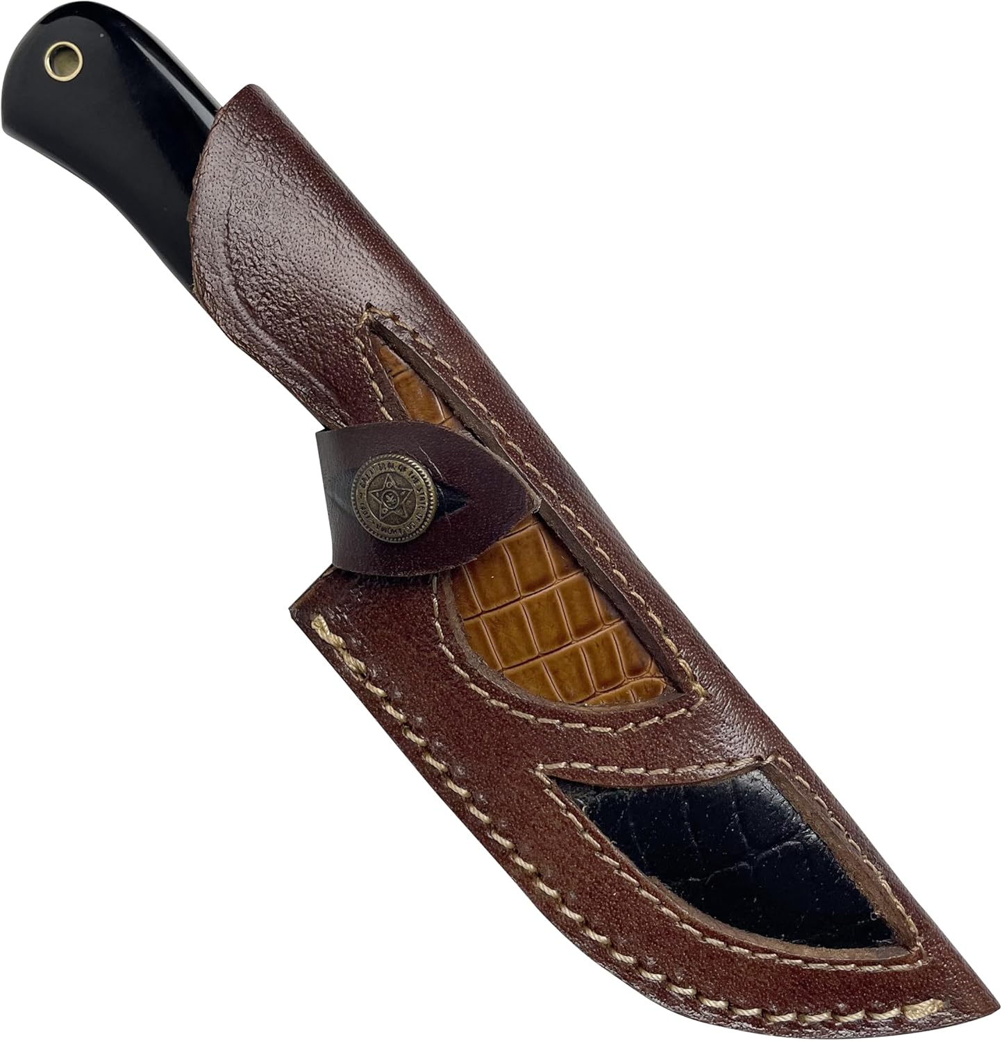 Handmade damascus steel blade gorgeous hunting knife with leather pouch skinning knives for men,Camping knife,boning knife,Fixed blade knife,Survival knife