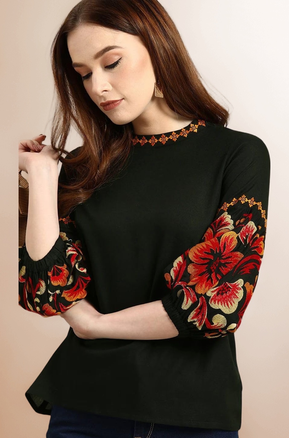 Women's Rayon Floral Regular Fit Top