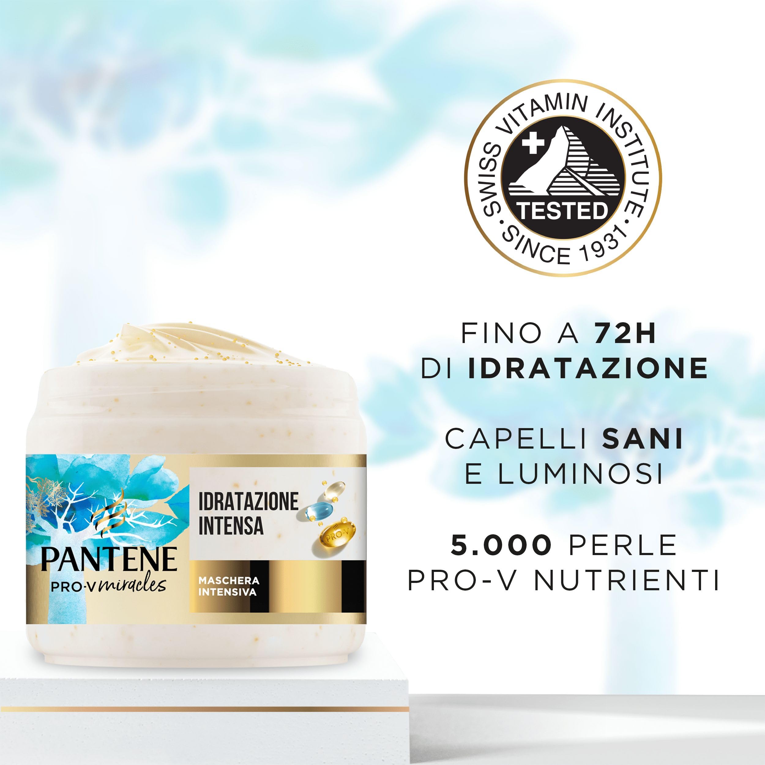 Pantene Pro-V Miracles Idratati & Lucenti Set Regalo per Capelli: 1x Shampoo 250ml, 1x Balsamo 160ml, 1x Maschera 300ml, Trasforma Capelli Secchi e Danneggiati in Morbidi e Lucenti