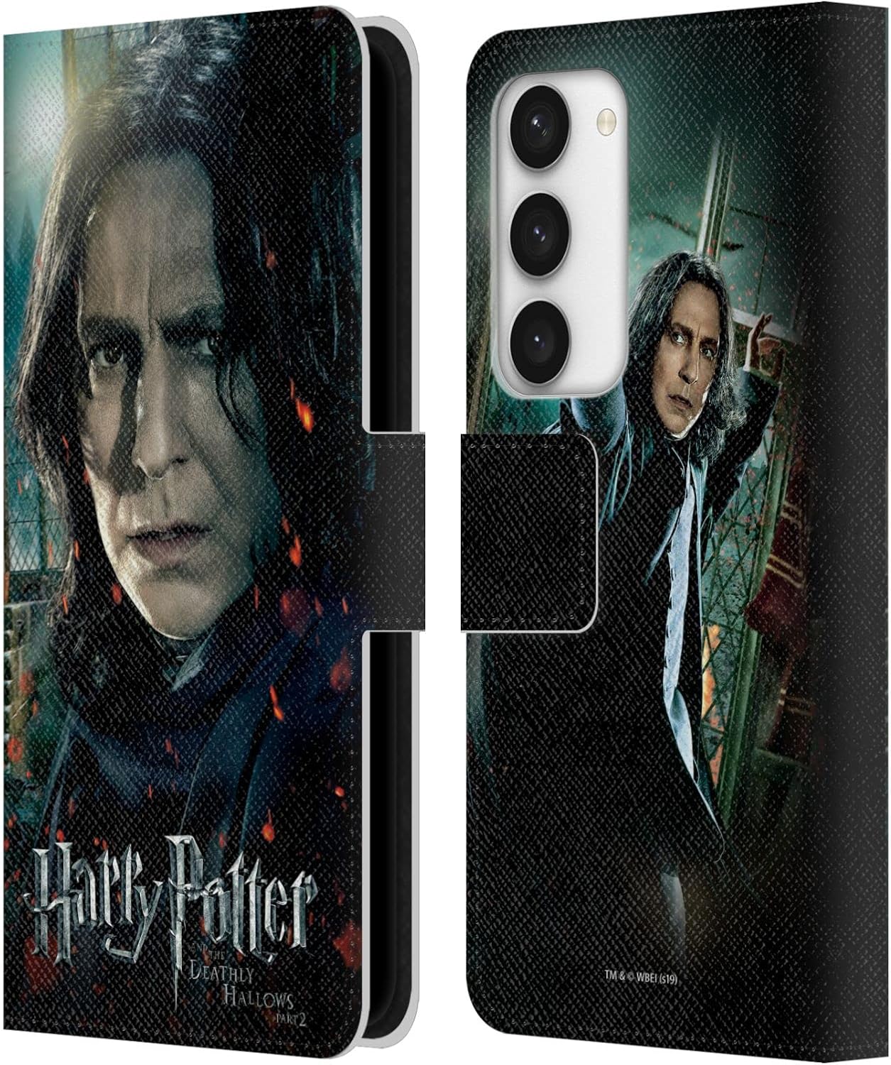Head Case Designs Officially Licensed Harry Potter Severus Snape Deathly Hallows VIII Leather Wallet Case Compatible with Samsung Galaxy S23 5G
