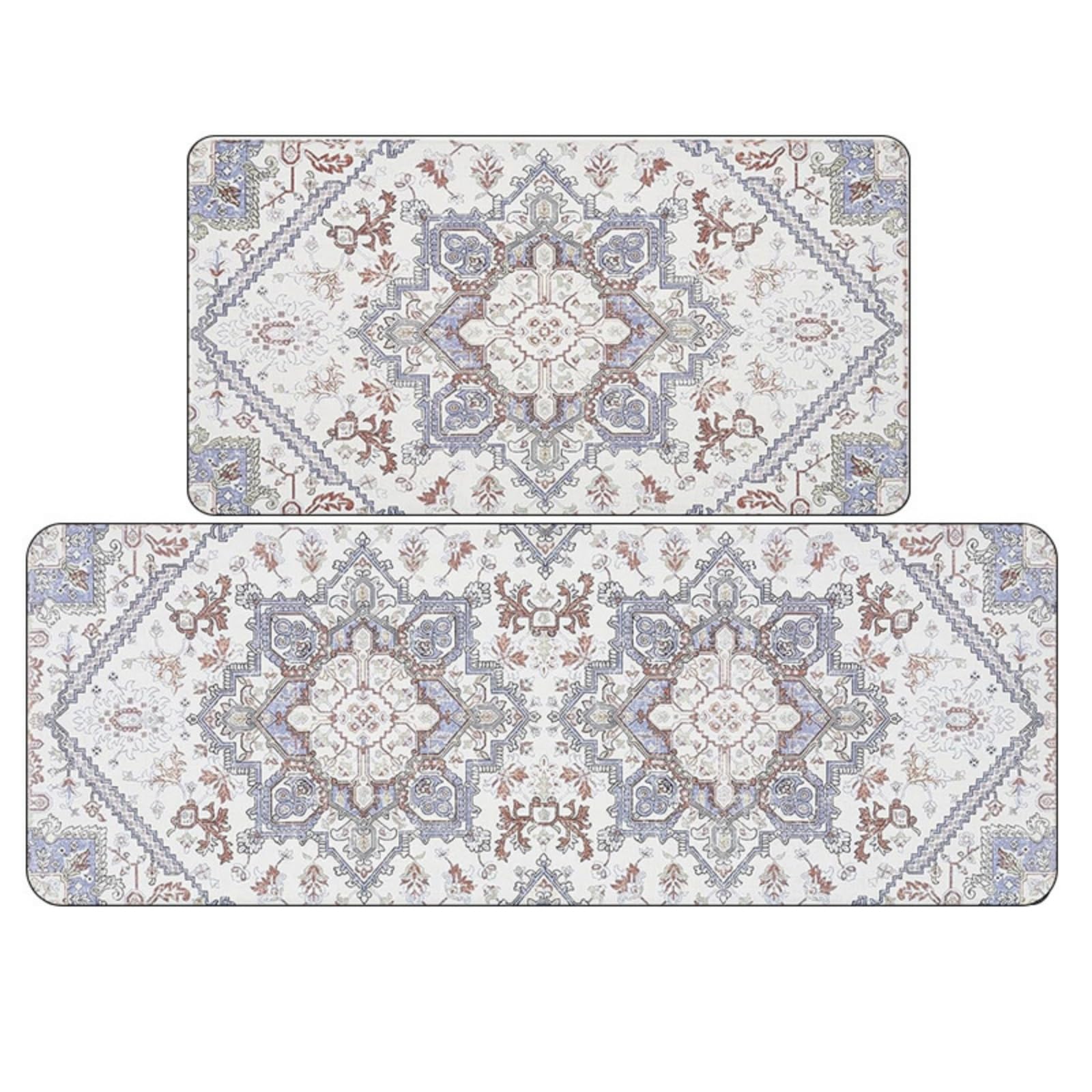 Tappeto Cucina 50X80Cm+50X60Cm Viola Grigiastro Moderni Tappetini Da Cucina 2 Pezzi,Antiscivolo Impermeabile Tappeti Da Cucine,Lavabile, Adatto Per Corridoi, Cucine, Bagni