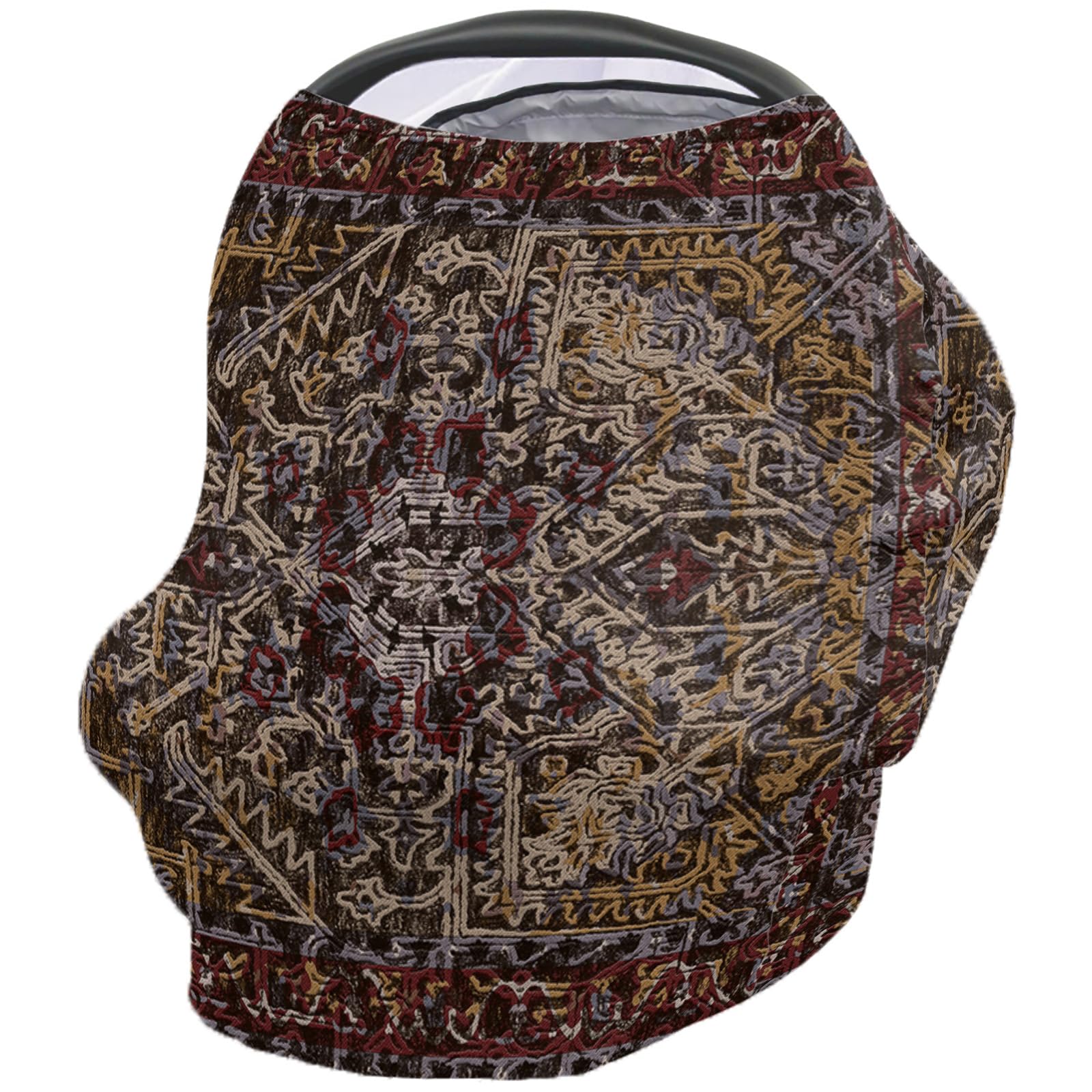Nursing Cover for Breastfeeding Scarf, Retro Abstract Tribal Style Baby Car Covers Super Soft Multi Use for Canopy Shopping Cart Cover Blanket Stroller Cover