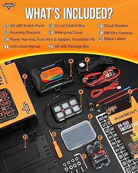 Amazon.com: Auxbeam 6 Gang Switch Panel Bluetooth AR-600 RGB Large