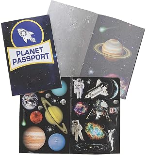 Fun Express Outer Space Passport Sticker Book (12 Books with 10 Pages Each) Pretend Passport for Kids and Classroom Activities - VBS Vacation Bible School Supplies/Decor