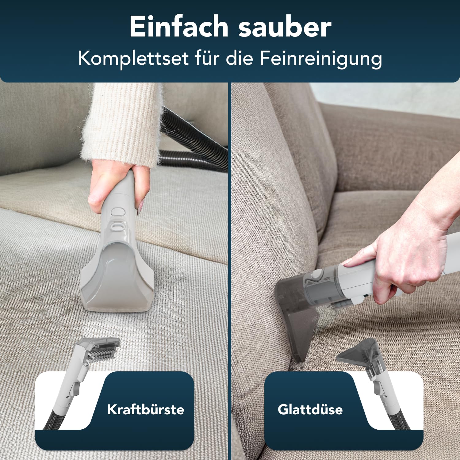 Media Evolution Polsterreiniger Gerät und Nassauger – Kompakter Teppichreiniger und Textilreiniger – Waschsauger für Teppich, Polster Autositze & Sofa