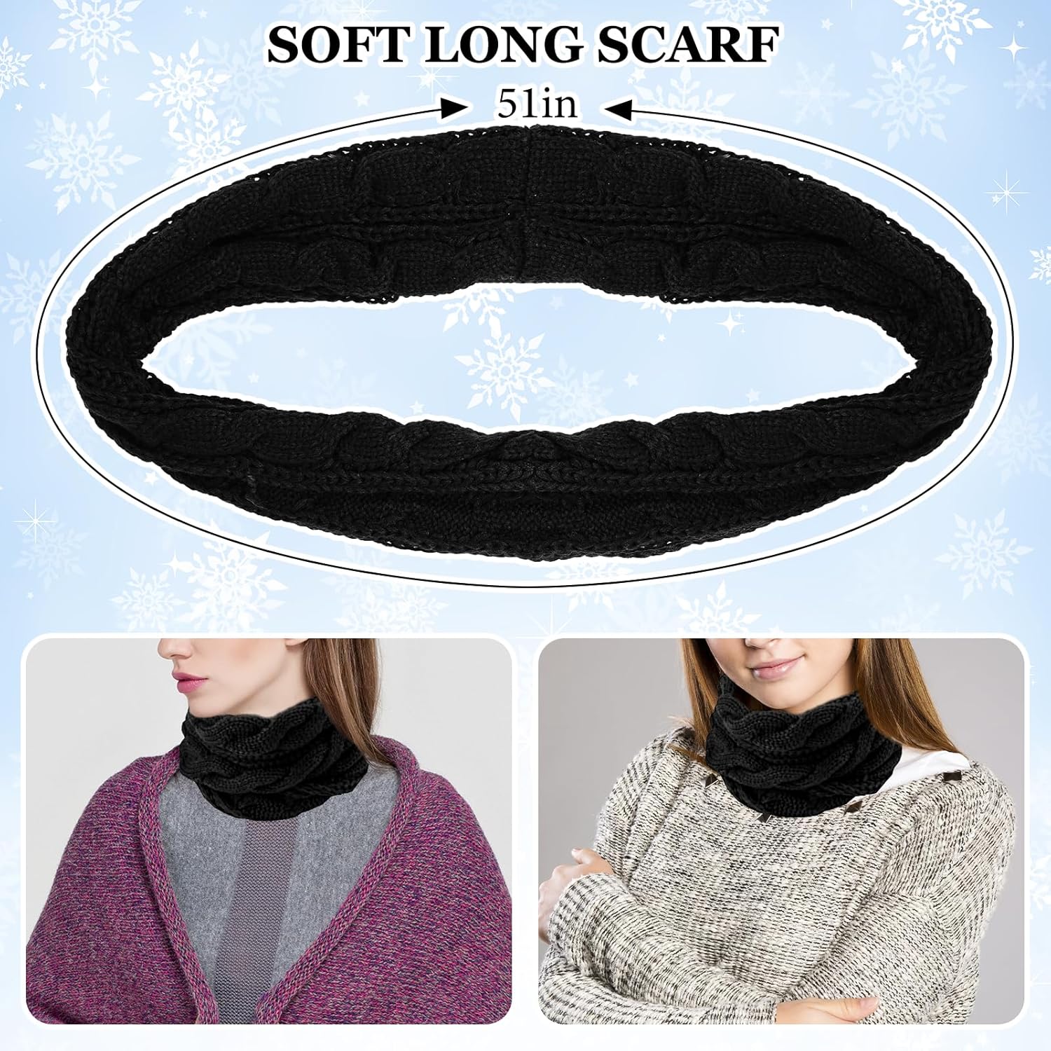 Winter Women Beanie Hat Scarf Gloves Socks Set Warmer Knit Hats Scarf Touchscreen Gloves Socks Crochet Winter Gifts for Adult - Image 4