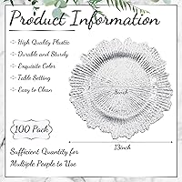 Vista 66 de Tanlade 50 Pcs 13 Inch Charger Plates Bulk Round Wedding Chargers Plastic Dinner Plates for Table Setting Wedding Party Decoration (Gold)