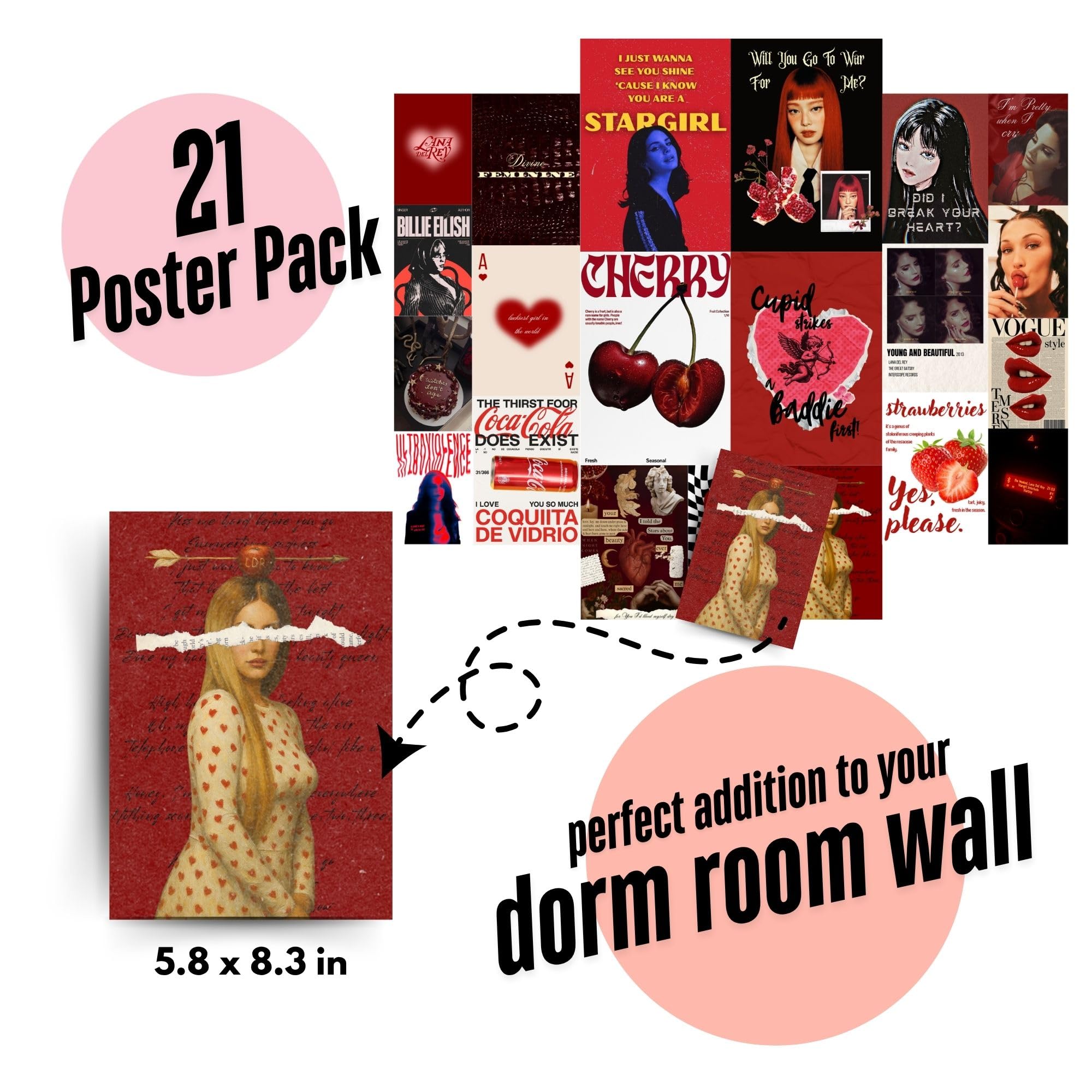 Lana Del Rey Cherry Coke Wall Collage - 21 Posters + Adhesive -2