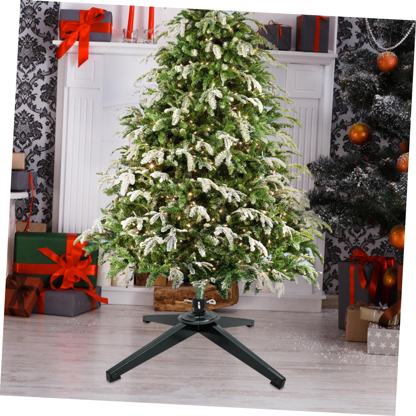 Zerodeko Soporte De Metal para Árbol De Navidad Base Estable De Hierro Placa De Bloqueo Soporte para Árboles De Resistente y para Decoraciones Navideñas