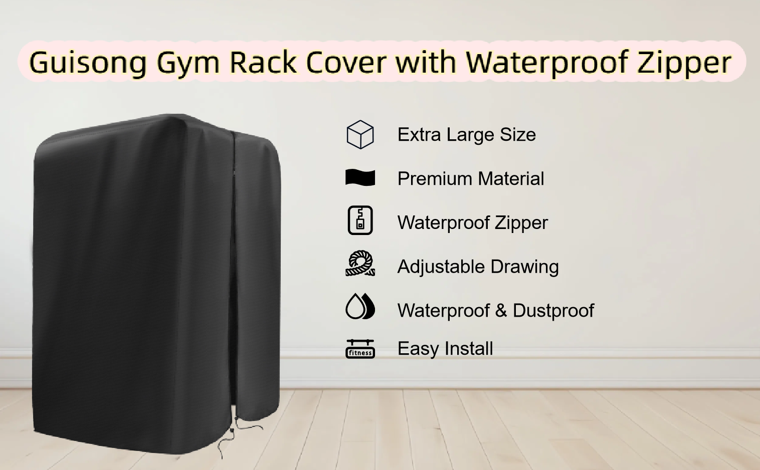 Housse Poussière Extérieur Housse Protection Rack Squat Imperméable - Oxford 420D Pour Équipement Gym Housse Imperméable Oxford 420D Support Haltérophilie