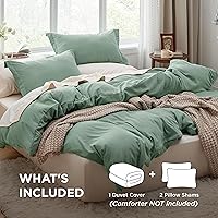 Vista 224 de Bedsure - Juego de ropa de cama de 2 piezas con 1 funda de edredón y 1 funda de almohada, extrasuave, prelavado, con cremallera, sin edredón