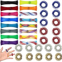 36 Piece Woven Mesh Tube with Marble Toy Set, 16 Squeeze Toys with 20 Stress Relief Rings, Fidget Toys for Adults and Children, Anti-Stress