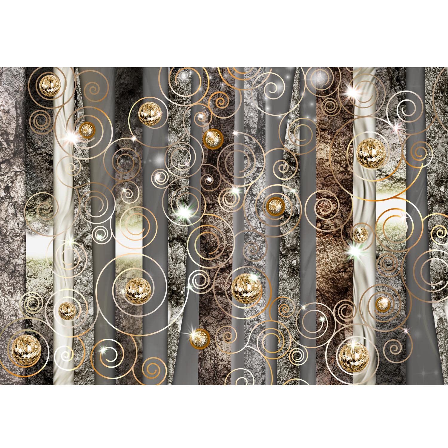 Runa Art G Photo Wallpaper 3D Abstract Diamond 352 X 250 Cm Non-Woven Wall Art Xxl Moderne Livin Room Bedroom Brown 9372011A