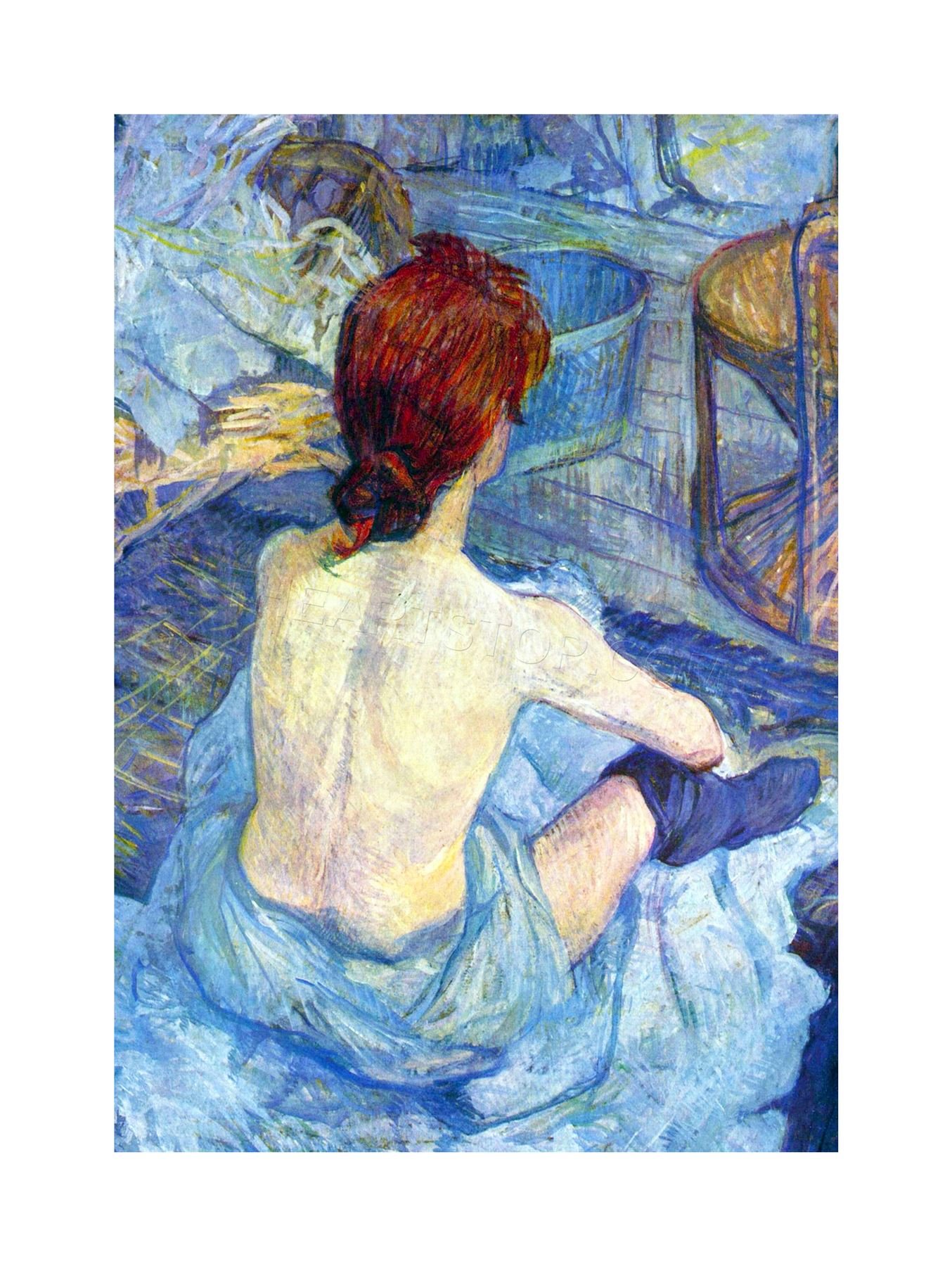 Wee Blue Coo Painting Toulouse-lautrec Rousse Toilet Wall Art Print