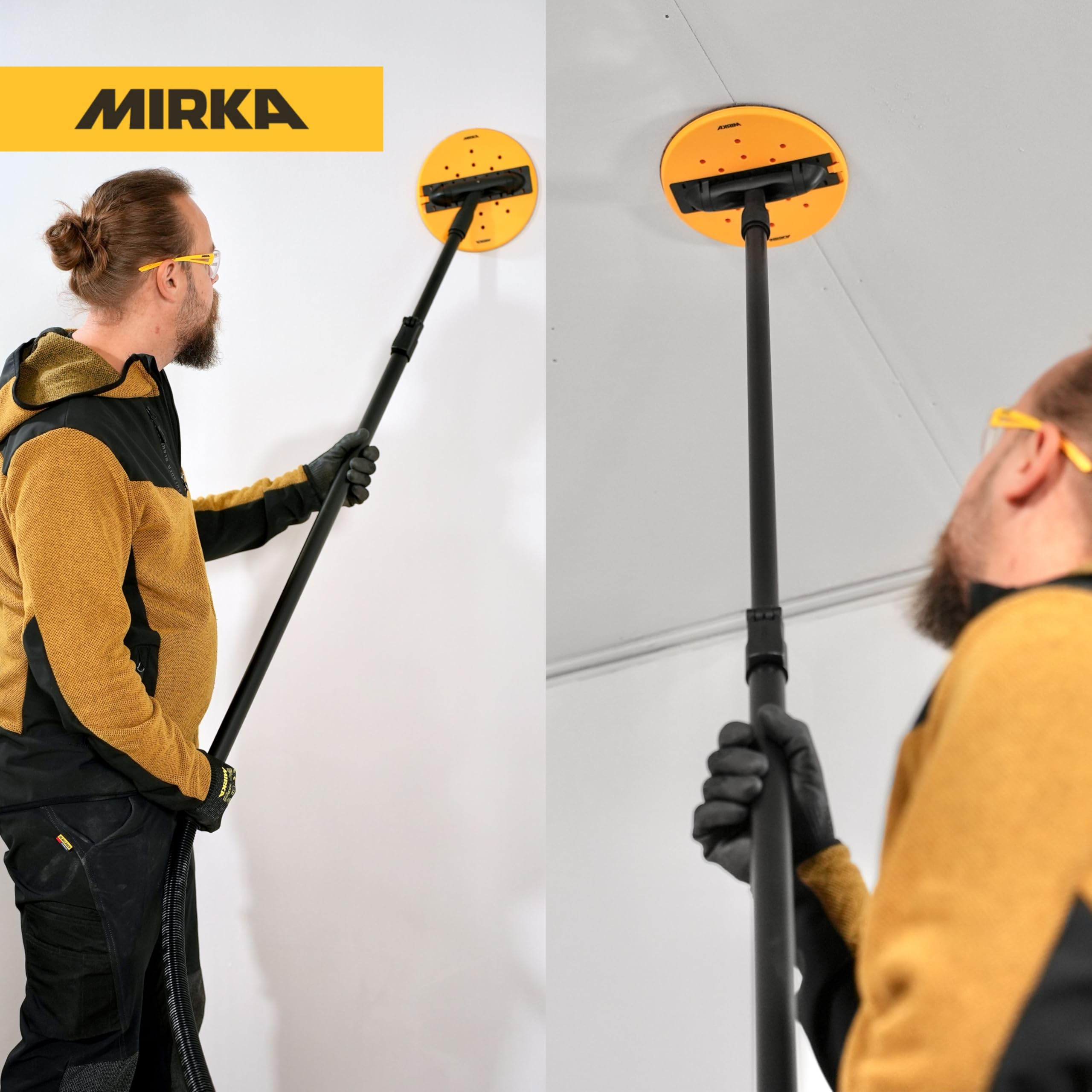 Mirka Testa di levigatura stabilizzata per levigatrice ad asta DecoSander/Flessibilità di 180° / Per la finitura liscia di pareti e soffitti, cartongesso, lavori di dettaglio / 8393000011