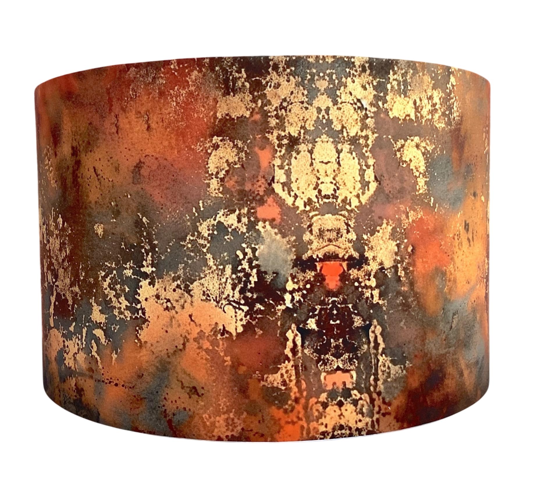 Abstract Rust Lampshade with Ceiling Shade Option Copper Orange Textured Industrial